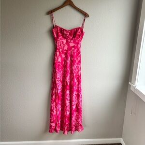 Pink Floral Maxi Dress
